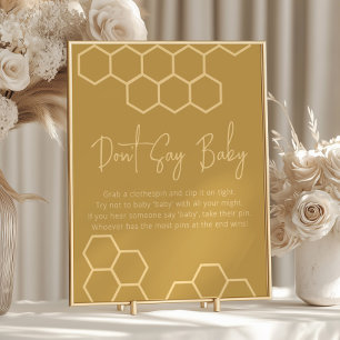 Honey Bee Zeg Geen Baby Shower Spel Bord Poster