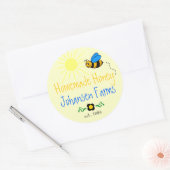 Honey Bee Zelfgemaakt Boerderij Ronde Sticker (Envelop)