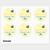 Honey Bee Zelfgemaakt Boerderij Ronde Sticker (Vel)