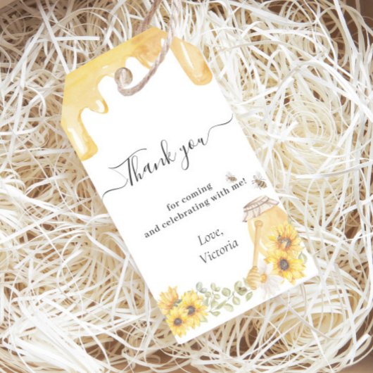 Honey Bee Zonnebloemen Geslacht Reveal Dank u Cadeaulabel