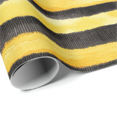 Honey Bee Zwart Goud Geel Kerstmis Cadeaupapier (Rol Hoek)