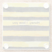 Honey Bee Zwart Goud Geel Kerstmis Glazen Onderzetter (Achterkant)