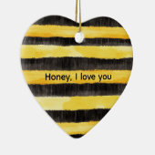 Honey Bee Zwart Goud Geel Kerstmis Keramisch Ornament (Rechts)