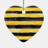 Honey Bee Zwart Goud Geel Kerstmis Keramisch Ornament (Achterkant)