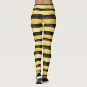 Honey Bee Zwart Goud Geel Kerstmis Leggings (Achterkant)
