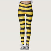 Honey Bee Zwart Goud Geel Kerstmis Leggings (Voorkant)