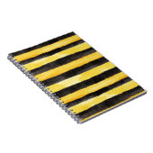 Honey Bee Zwart Goud Geel Kerstmis Notitieboek (Rechterzijde)