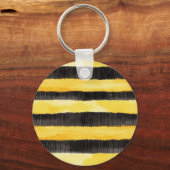 Honey Bee Zwart Goud Geel Kerstmis Sleutelhanger (Achterkant)