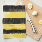 Honey Bee Zwart Goud Geel Kerstmis Theedoek (Quarter Fold)