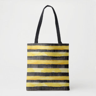 Honey Bee Zwart Goud Geel Kerstmis Tote Bag