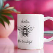 Honey Bee Zwart Wit Personaliseer Koffie Mok