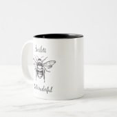 Honey Bee Zwart Wit Personaliseer Koffie Mok (Voorkant links)