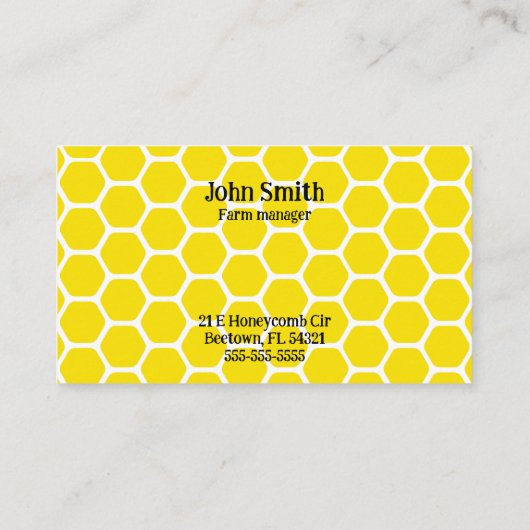 Honey Beekeeper Apiarist Honeycomb Bee Boerderij Visitekaartje (Achterkant)