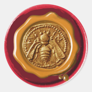 HONEY BEEKEEPER BEEKEEPER RODE BROWN WAX SEAL RONDE STICKER