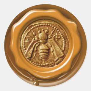 HONEY BEEKEEPER BEEKEEPER RODE BROWN WAX SEAL RONDE STICKER