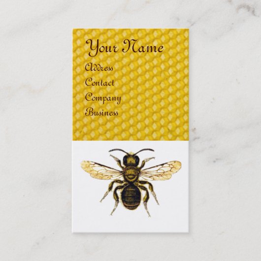 HONEY BEEKEEPER BROWN WAX SEAL MONOGRAM VISITEKAARTJE (Voorkant)