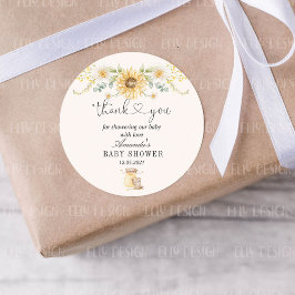 Honey Beer Baby shower Dank u wel Ronde Sticker