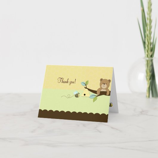 HONEY BEER & BEE Foltering Dank je wel Bedankkaart (Voorkant)