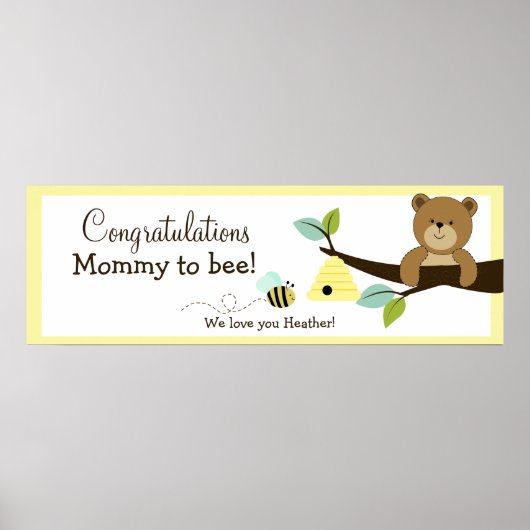 Honey Beer Custom Baby shower Banner Print (Voorkant)