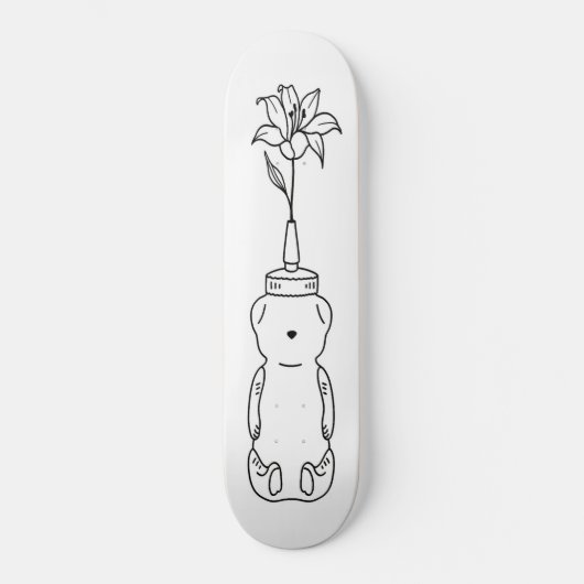 Honey Beer Deluxe Flower Whiteout Skateboard (Voorkant)