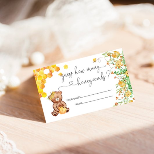 Honey Beer Raad hoeveel Baby shower spel Informatiekaartje