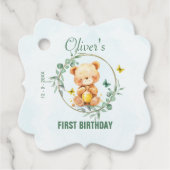 Honey Beer Schattige Greenery Boy Happy Birthday Bedankjes Labels (Voorkant)