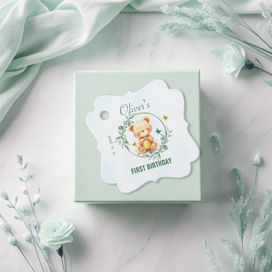 Honey Beer Schattige Greenery Boy Happy Birthday Bedankjes Labels