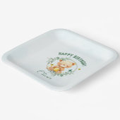 Honey Beer Schattige Greenery Boy Happy Birthday Papieren Bordje (Gebogen)