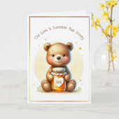 Honey Beer Valentijnsdag Custom Korte Meisjes Naam Kaart (Gele Bloem)