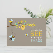 Honey Bees Boy Invitation Blauw Kaart (Staand voorkant)