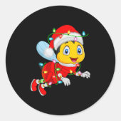 Honey Bees Christmas Lights Santa Costume Cute Ani Ronde Sticker (Voorkant)
