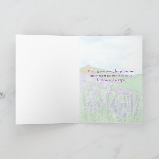 Honey Bees Lavendel Veld Gelukkige Verjaardag Zust Kaart (Binnen)