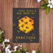 Honey Bees Modern Black  Dank je Briefkaart