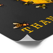 Honey Bees Modern Black  Dank je Poster (Hoek)