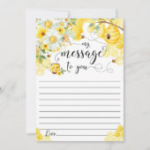 Honey bees Yellow Floral Time Capsule Message Kaar Kaart (Voorkant)