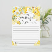 Honey bees Yellow Floral Time Capsule Message Kaar Kaart (Staand voorkant)