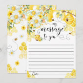 Honey bees Yellow Floral Time Capsule Message Kaar Kaart (Voorkant / Achterkant)