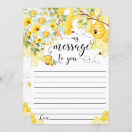Honey bees Yellow Floral Time Capsule Message Kaar Kaart