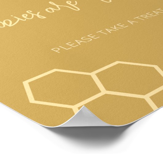 Honey Beige Baby shower Baby's zijn zoet dessert Poster (Hoek)