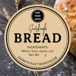 Honey Beige Bakery Sourdough Bread Label Sticker
