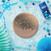 Honey Beige Champagne Golden Sparkle Lights Papieren Bordje (Feest)