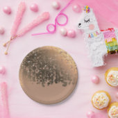 Honey Beige Champagne Golden Sparkle Lights Papieren Bordje (Feest)