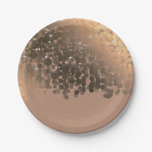 Honey Beige Champagne Golden Sparkle Lights Papieren Bordje (Voorkant)