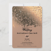 Honey Beige Champagne Golden Sparkle Wedding Kaart (Voorkant)