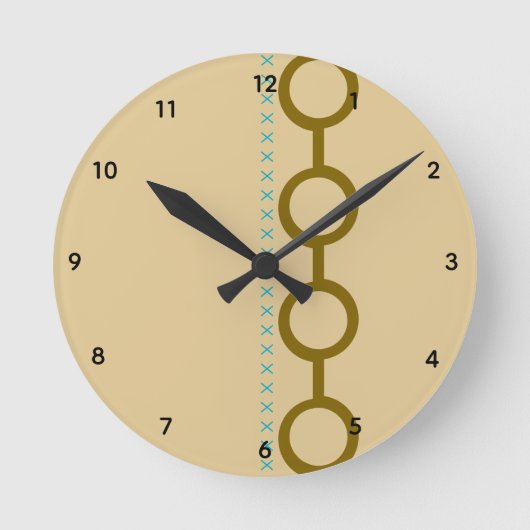 Honey Biege Gold Glow Acryl Wandklok (Voorkant)
