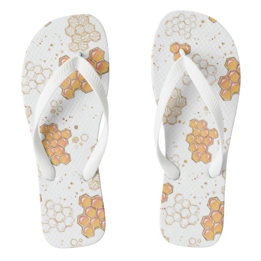 Honey Bijenkam Abstracte print slippers Teenslippers (Voetbed)
