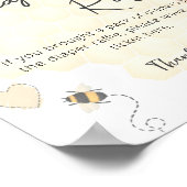 Honey Boho Wildflower Baby shower Luier Raffle Poster (Hoek)