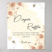 Honey Boho Wildflower Baby shower Luier Raffle Poster (Voorkant)