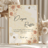 Honey Boho Wildflower Baby shower Luier Raffle Poster