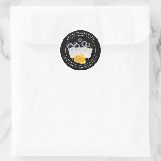 Honey Bubble Bath label (Tas)
